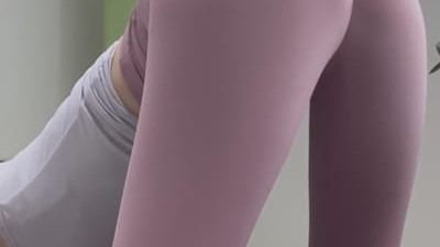 바디갑질녀  요가 스트레칭하고 힙업 운동하기 핑크 레깅스 이블린