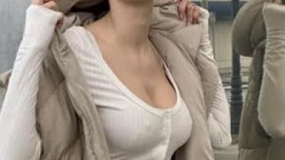 바디갑질녀  노브라 골지 티셔츠